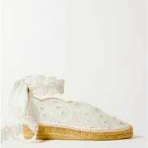 NEW w/BOX White Lace Espadrille Flats